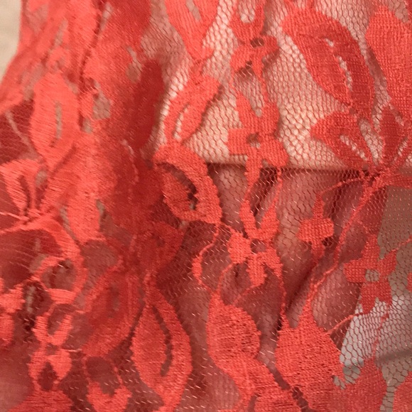 salmon lace midi skirt - Picture 4 of 7